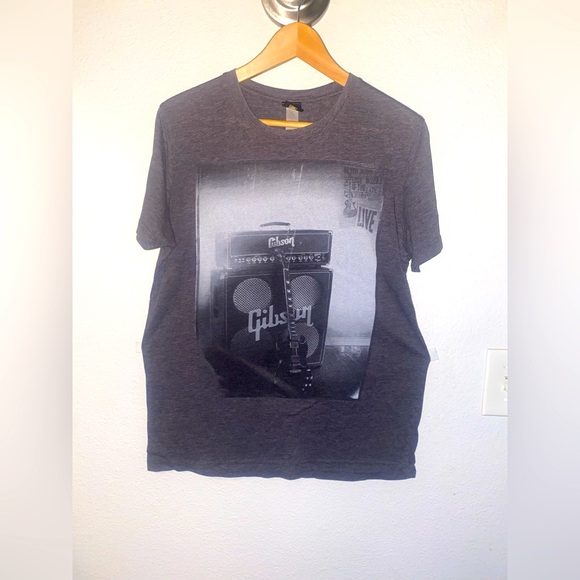 T-shirt Vintage Gibson Guitars - Taille M - Noir - Années 2000 - Occasion Très Bon état